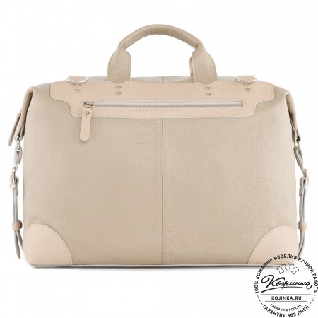  Кожаная дорожная сумка "Сити" (темно-бежевый)